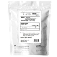 UKHealthHouse L-Lysine 1000mg Tablets – High Strength Essential Amino Acid Supplement for Immune Support, Bone Health & Muscle Recovery | Vegan, Gluten-Free | 120 Lysine Tablets