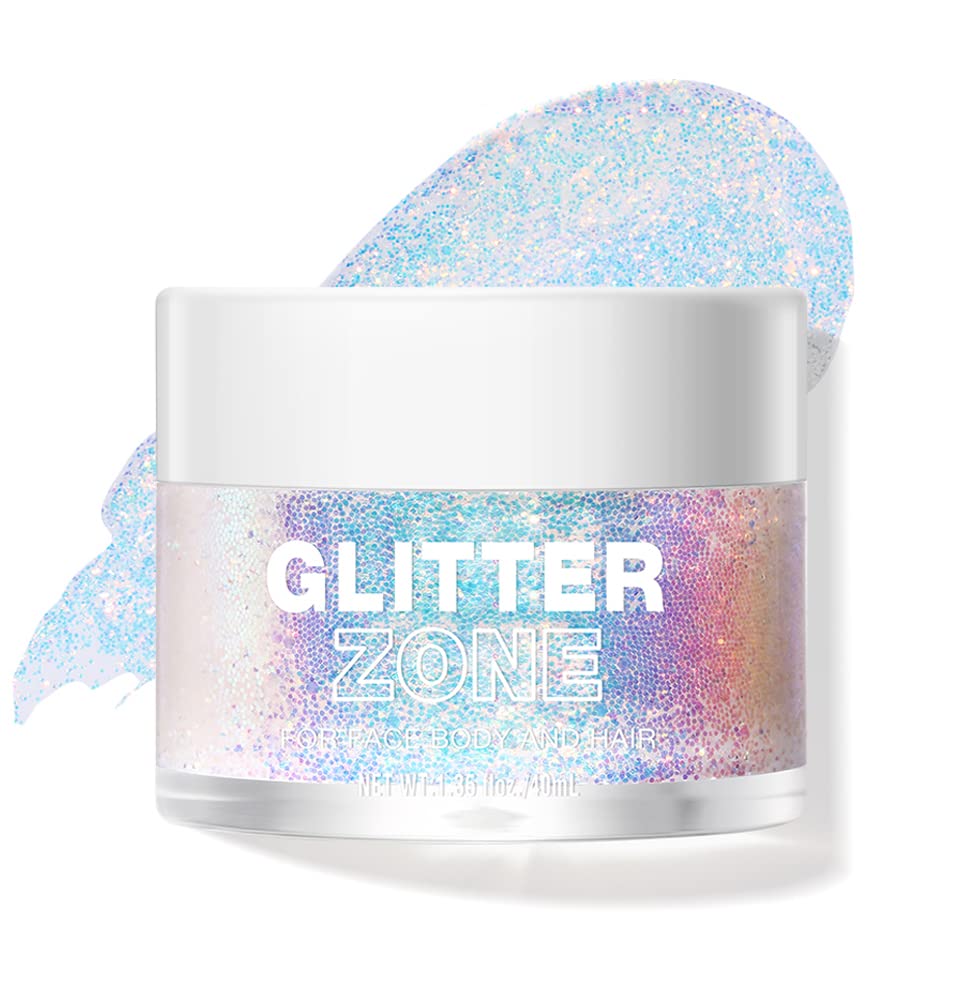 LANGMANNI Holographic Body Glitter Gel for Body, Face, Hair and Lip.Color Changing Glitter Gel Under Light. Vegan & Cruelty Free-1.35 oz (8# Golden Starlight)