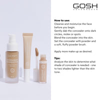 Gosh GOSH Concealer High Coverage 006 Honey I High coverage liquid concealer to cover dark circles, redness, blemishes and pimples for sensitive skin I Long-lasting, vegan and allergy-certified