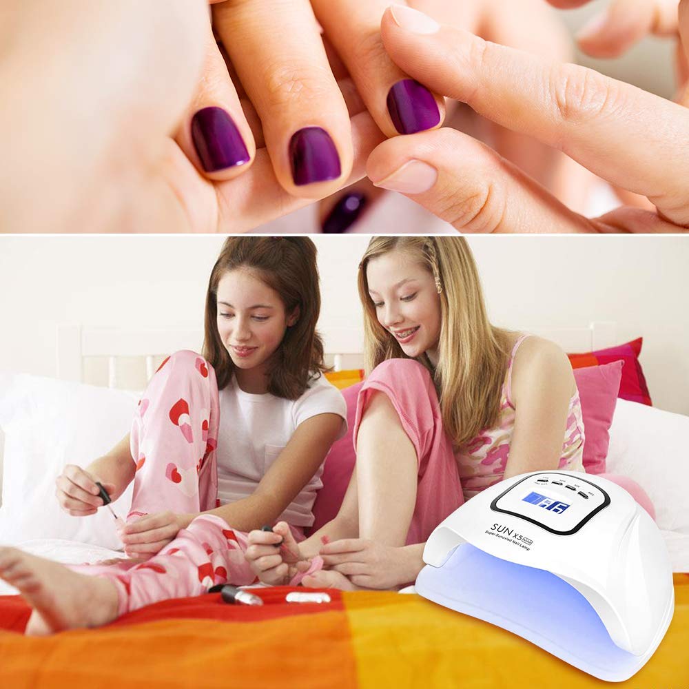 BEENLE UV LED Nail Lamp 150W, Professional Nail Dryer Gel Polish Light, UV Nail Light With 4 Timer Setting, Nail Polish Curing Gel LED Dryer, Professional Nail Art Tools With Automatic Sensor, LCD Display