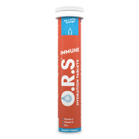 O.R.S Immune Vitamin C Hydration Tablets with Electrolytes, Immune System Booster with Vites & Minerals, Vegan, Gluten & Lactose Free – Soluble Sports Oral Rehydration, Natural Orange Flavour, 20 Tabs