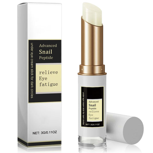 Snail Peptide Eye Cream Stick, Hydrating Under Eye Balm, Dark Circle and Puffiness Treatment, Collagen Moisturizer for Eye Bags, Easy Application, Travel Size, 3g
