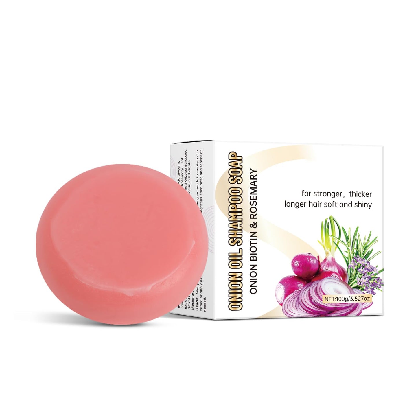 DMQ Onion Oil Shampoo Bar,Organic Shampoo Soap with Rosemary,Hair Growth Shampoo for Hair Loss and Thinning Hair,Nourishing,Volumizing & Strengthening,100G