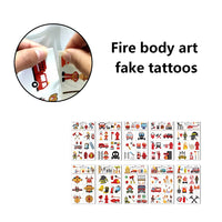 Distillerie des Cévennes 10 Pcs Fire Fake Tattoo Firefighter Temporary Tattoos Waterproof Firetruck Tattoo Sticker for Fire Education Theme Party