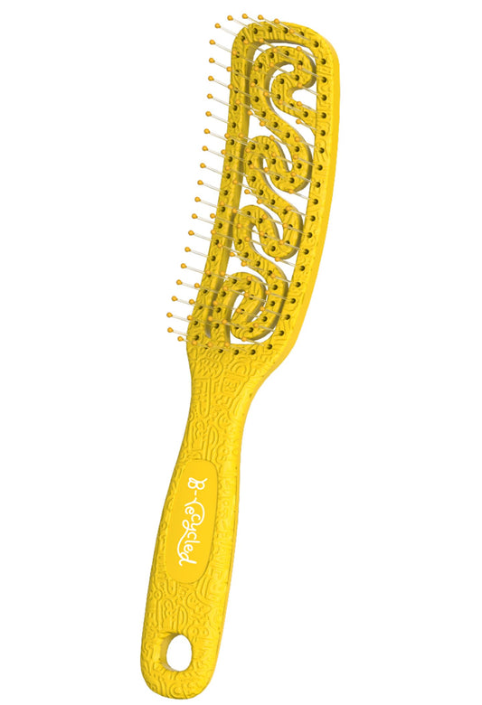 B recycled hair brush (40x230x42, yellow)