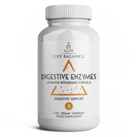 Life Balance Digestive Enzymes - Advanced Intolerance Formula - for Gluten, Casein & Lactose Intolerances - 120 Pullulan Capsules - Vegan - UK Made - No Additives (120 Capsule Bottle)