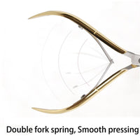 Professional Gold-Plated Carbon Steel cuticles Pliers, cuticles Pliers, Professional cuticles Cutter, Stainless Steel cuticles Scissors, Double Spring, 6mm Jaws for Dead Skin and cuticles Pliers