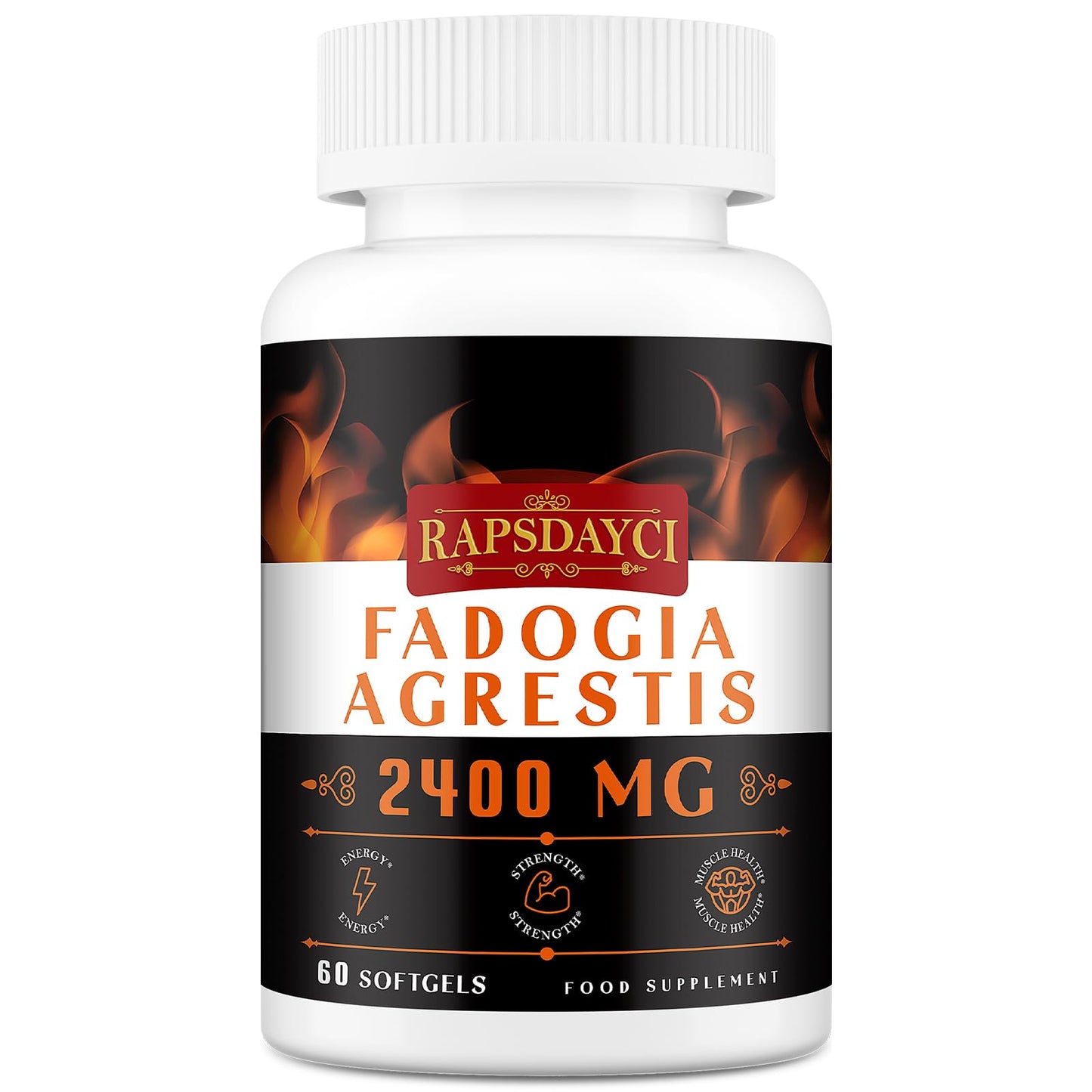 Rapsdayci Fadogia Agrestis 2400mg High Potent 50:1 Ratio Extract Powerful Fadogia Agrestis Supplement, Supports Stamina, Strength, Muscle Health & Recovery, Drive & Performance 60 Count (Pack of 1)