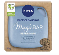 NIVEA MagicBAR Refreshing Almond Oil Face Cleansing Bar (75g), Vegan Face Cleanser, Plastic-Free Facial Cleansing Bar, Facial Cleanser with Recyclable Packaging