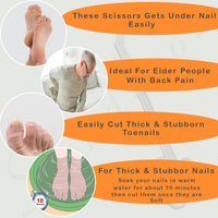 Sandbros Long Handle Toe Nail Scissors for Elders, Pregnant, Backpain & Disables for Easy Reach to Cut Foot Nails | Ideal for Individuals with Difficulty Bending | Stainless Steel
