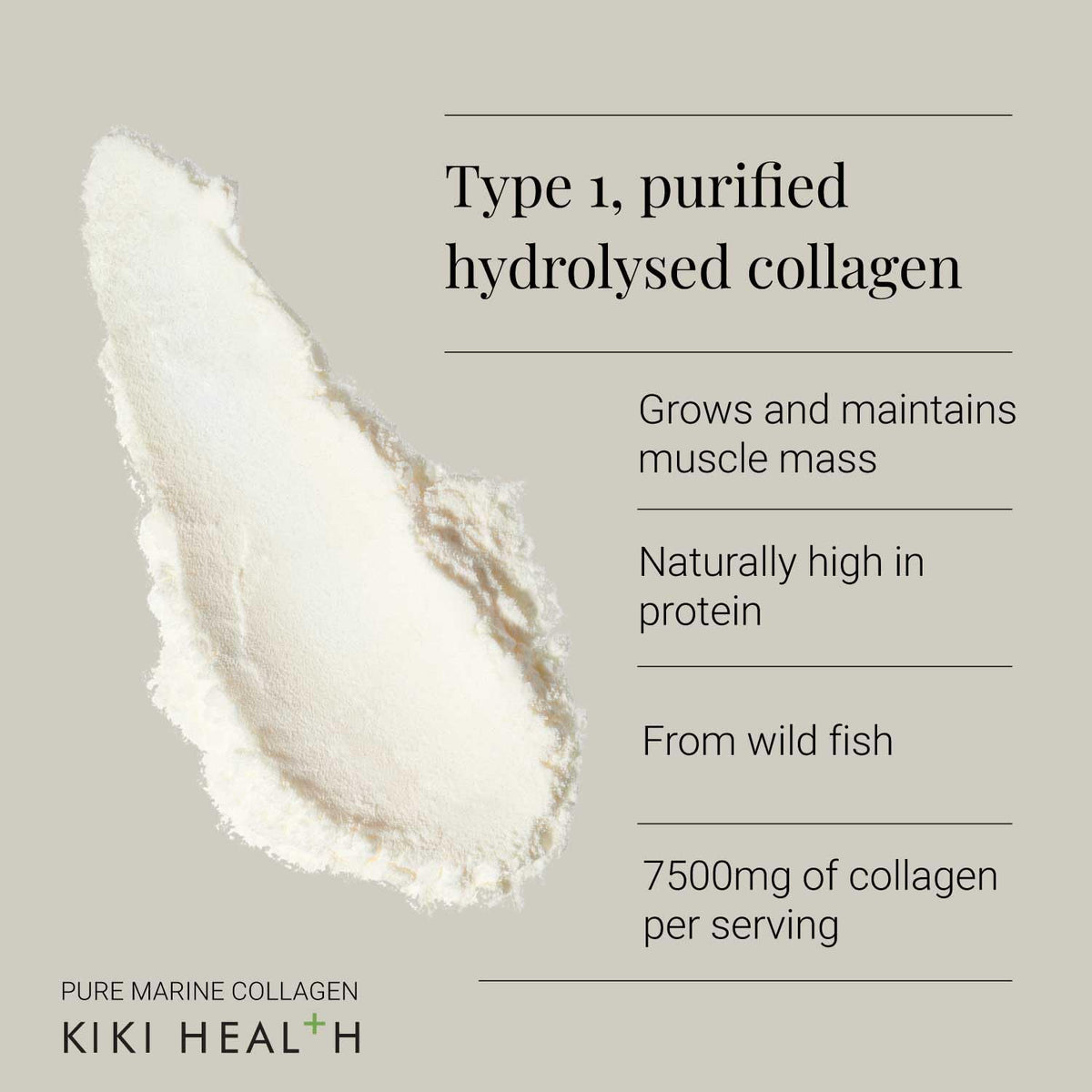 KIKI HEALTH KIKI Health Pure Marine Collagen Powder - Hydrolysed Collagen Supplements - Type 1 Purified Collagen from Wild Fish - Naturally High in Protein for Bones, Joints, & Skin – Gluten Free (20 Gram)