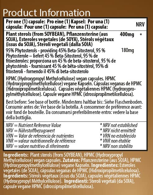 optimum-fx Beta Sitosterol 180mg from 400mg Plant Sterols Capsule High Strength Supplement – NOT Tablets or Powder – Contributes to Normal Blood Cholesterol 120 Vegan Caps 2 Months’ Supply