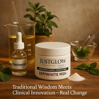 JustGlow Original Sepi white SkinWhite MSH – Pure Cosmetic Grade Skin Brightening Ingredient for DIY Serums, Creams & Lotions | 20g