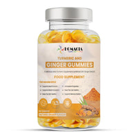 Homacia Turmeric and Ginger Gummies | Natural Orange Flavor | High Strength Ginger and Turmeric Gummies for Adults | Supports Joint and Bone Health | Non-GMO, Vegan Friendly | UK Made | 120 Gummies