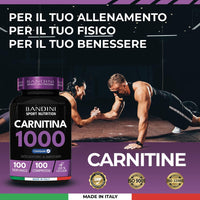 BANDINI Bandini® L CARNITINE 1000-100 Tablets with Carnipure® (100 doses, 100 days) - Supplement with Vegan L-Carnitine Tartrate - Pure Carnitine for Athletes and Sportspeople - Energy, Endurance and Recovery