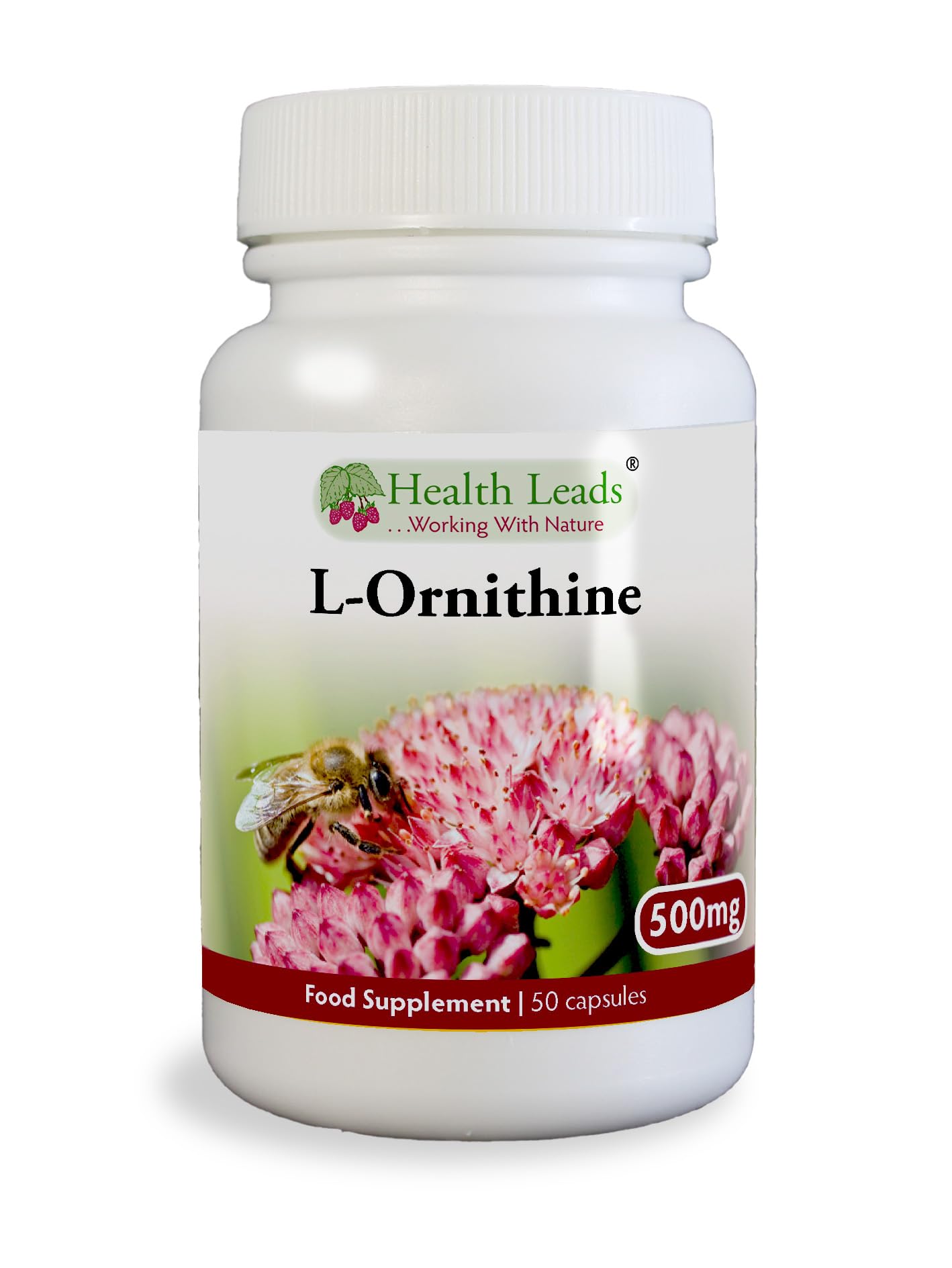 Health Leads ...Working With Nature L-Ornithine 500mg x 50 Capsules ¦ Clean Additive Free British Supplements