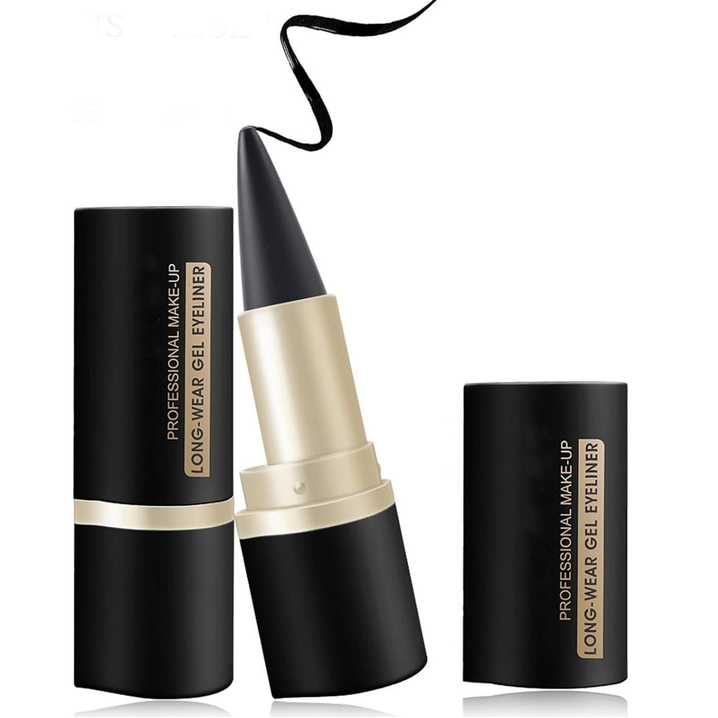 BQQCOB Natural Black Gel Eyeliner Cream - Waterproof Waterline Eyeliner Pencil, Long Lasting Smudge Proof Eyeliner Pens Makeup for Create Statement Eye Look