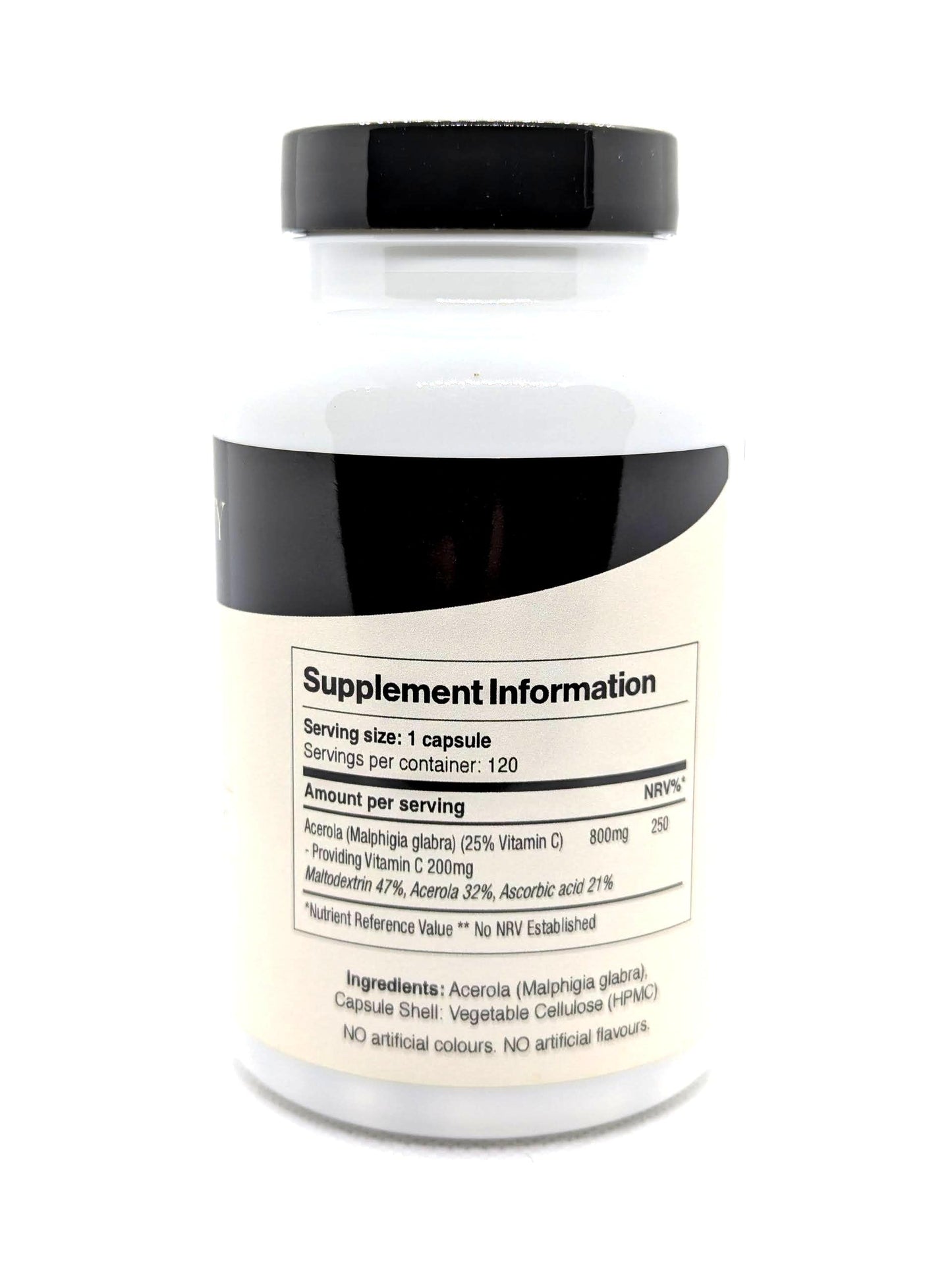 Acerola Cherry Extract 120 Vegan Capsules - Natural 200mg Vitamin C from Wholefood Source