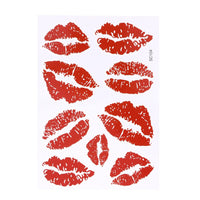 Healifty 6pcs Red Lip Stickers Kiss Stickers Decals Temporary Tattoo Stickers Waterproof Tattoo Decorative Stickers for Neck Leg Face Chest Water Bottle