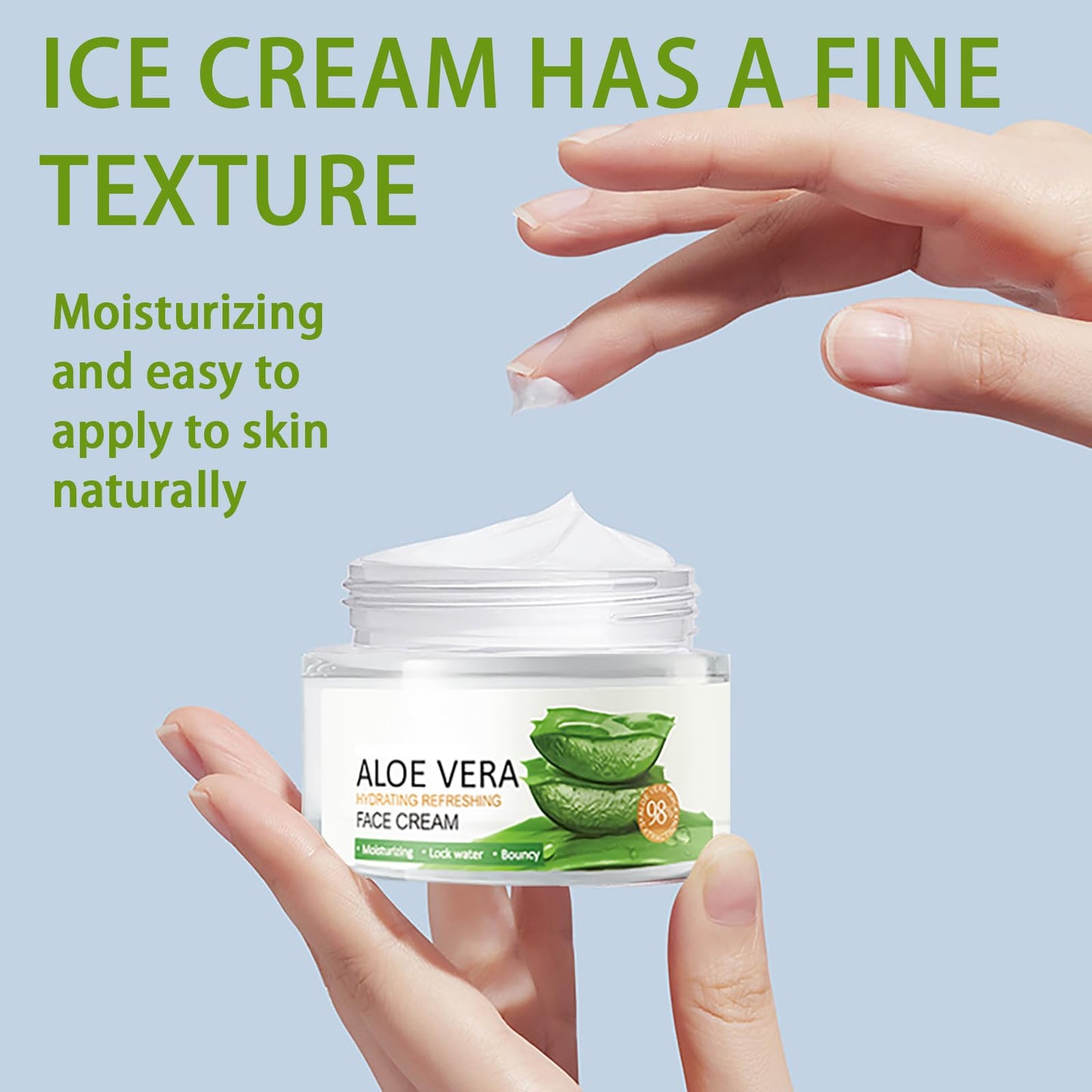 Aloe Vera Face Cream - Hydrating & Nourishing Moisturizer for Women, 98% Pure Aloe Vera, Suitable for All Skin Types - Moisturize & Combat Wrinkles naturally