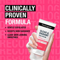 Neutrogena Clear & Radiant Face Scrub (1x 150ml), Purifying & Brightening Oil-Free Daily Exfoliator with Vitamin C and 0.5% Salicylic Acid, Suitable for Blemish-Prone for Clearer Radiant Complexion