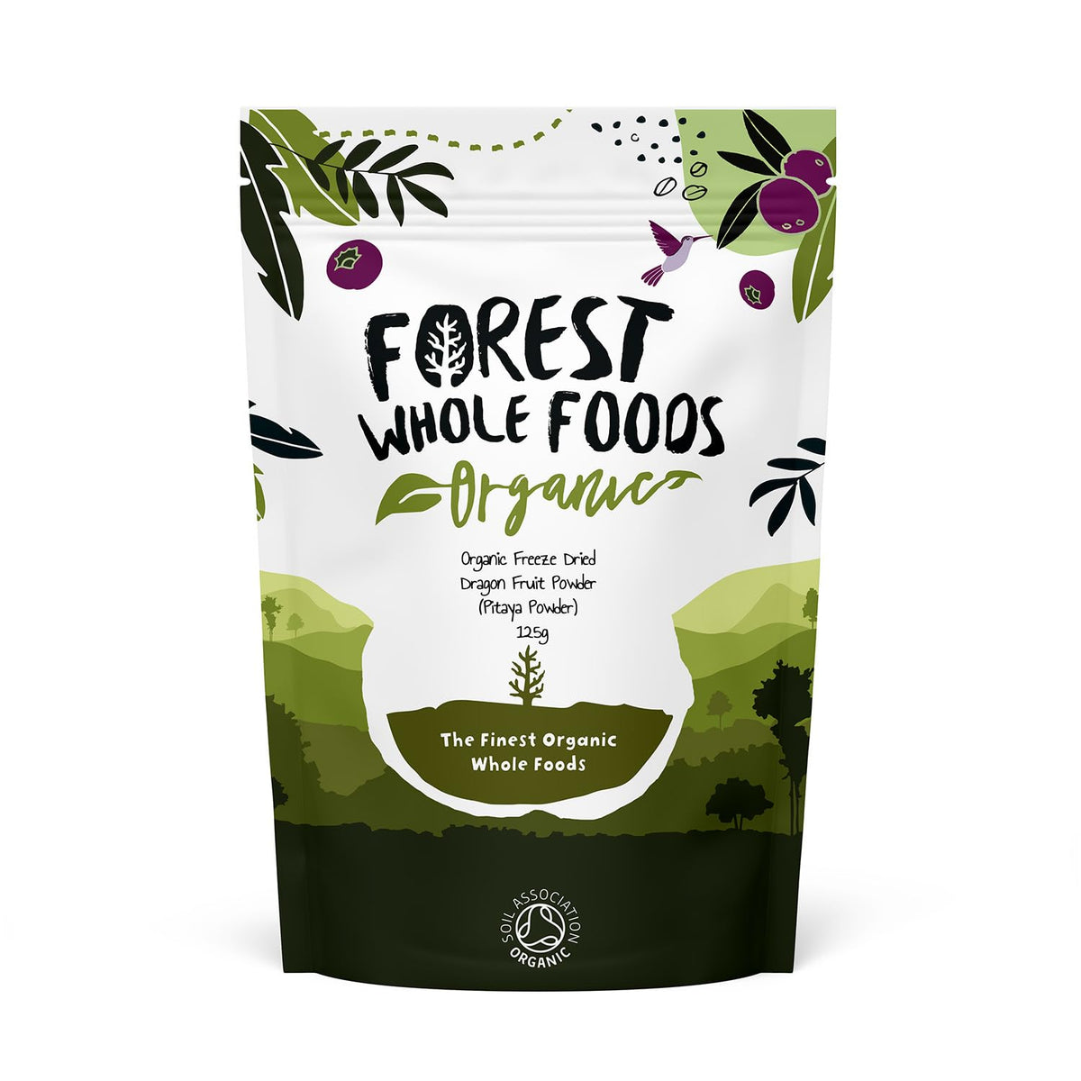 Organic Freeze Dried Dragon Fruit Powder (Pitaya Powder) - Forest Whole Foods (125g)