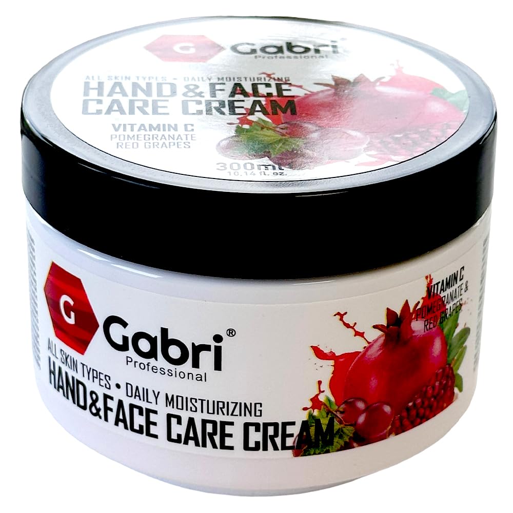 G Gabri Gabri Professional Hand & Face Care Cream - Pomegranate and Red Grape (300ml) Daily Moisturising for All Skin Types