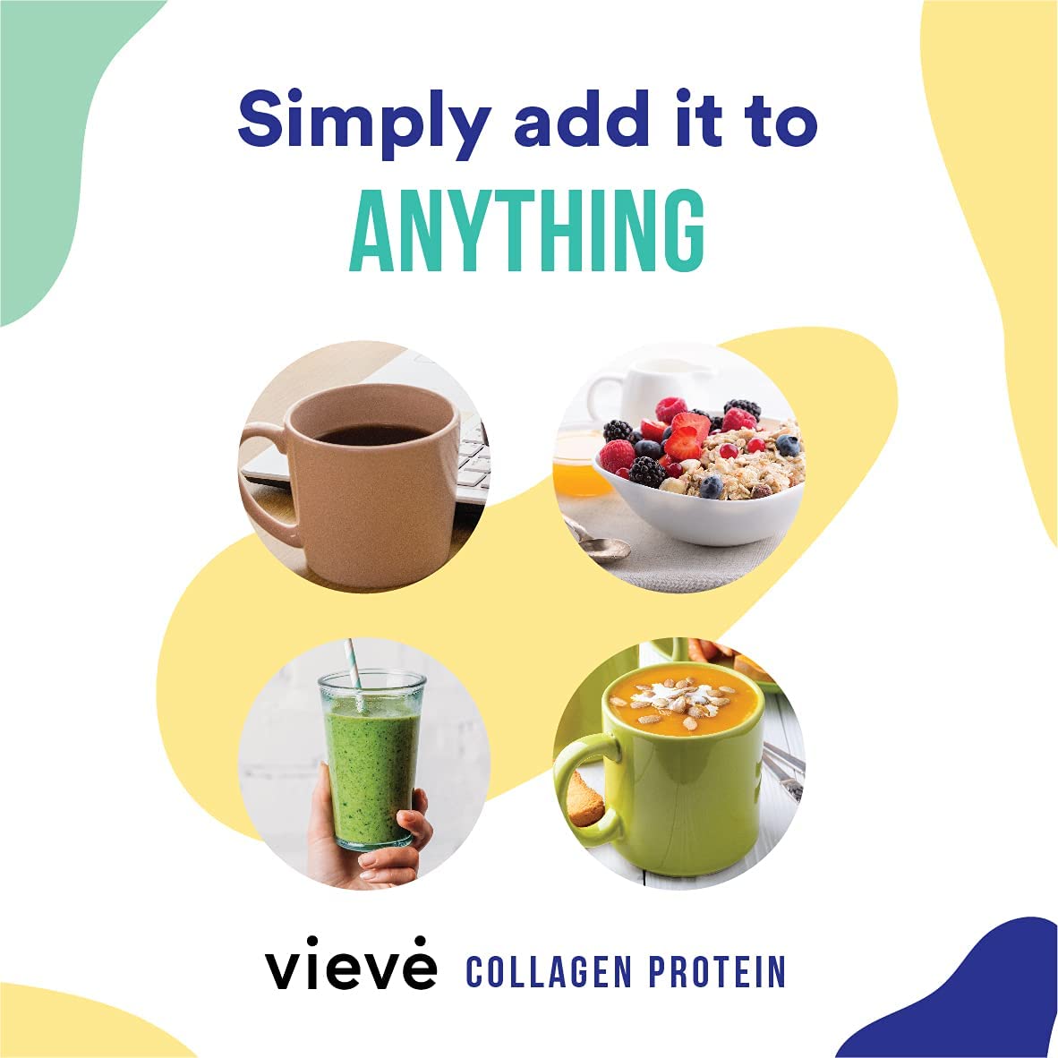 Vieve Collagen Powder - Hydrolysed Bovine Peptides - Diet Support Supplement for Skin, Hair, Nail Health - Non-GMO, EU Grass-Fed, Pasture-Raised Cattle - No Dairy or Sugar, Flavourless, 400g