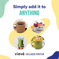 Vieve Collagen Powder - Hydrolysed Bovine Peptides - Diet Support Supplement for Skin, Hair, Nail Health - Non-GMO, EU Grass-Fed, Pasture-Raised Cattle - No Dairy or Sugar, Flavourless, 400g