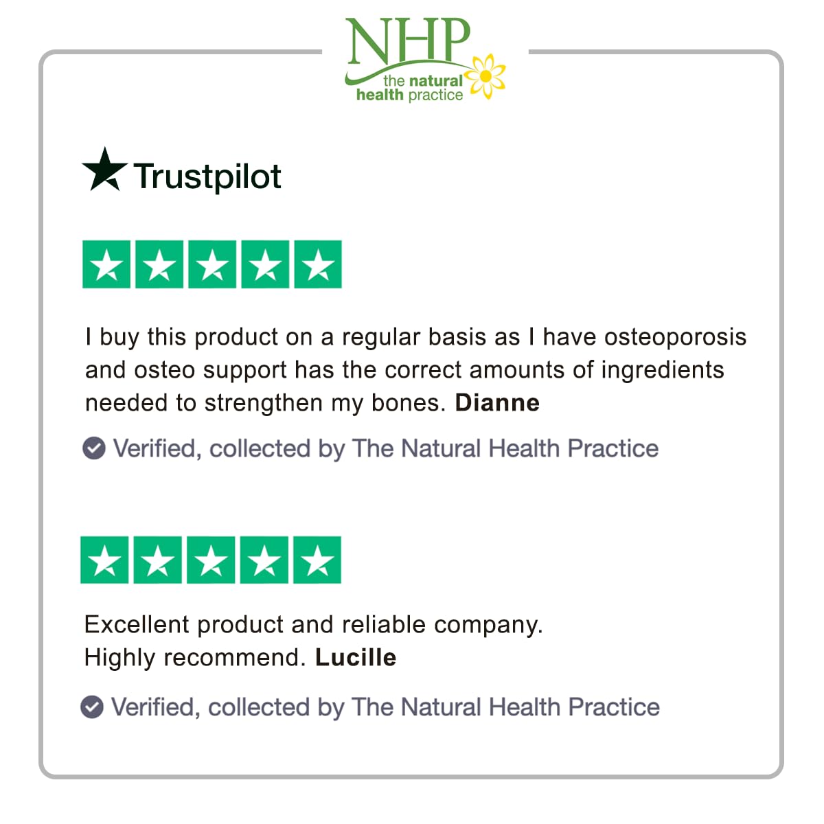 NHP The Natural Health Practice Natural Health Practice Osteo Support Supplement Vitamin D3 (90 Capsules) Maintain Strong Healthy Bones