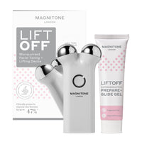 Magnitone MAGNITONE Lift Off Microcurrent Facial Toning Device, Pink, USB Rechargeable, with Prepare + Glide Superconductive Gel 60ml At Home face Lift (Grey)