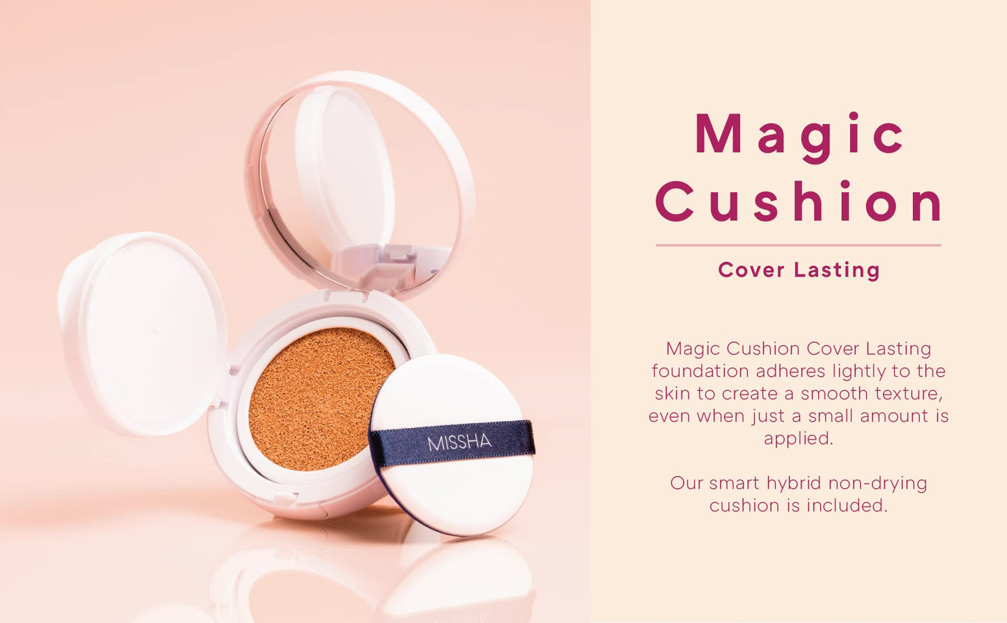 MISSHA Missha Magic Cushion Cover Lasting Foundation SPF50+/PA+++, #23 Natural Beige 15 g