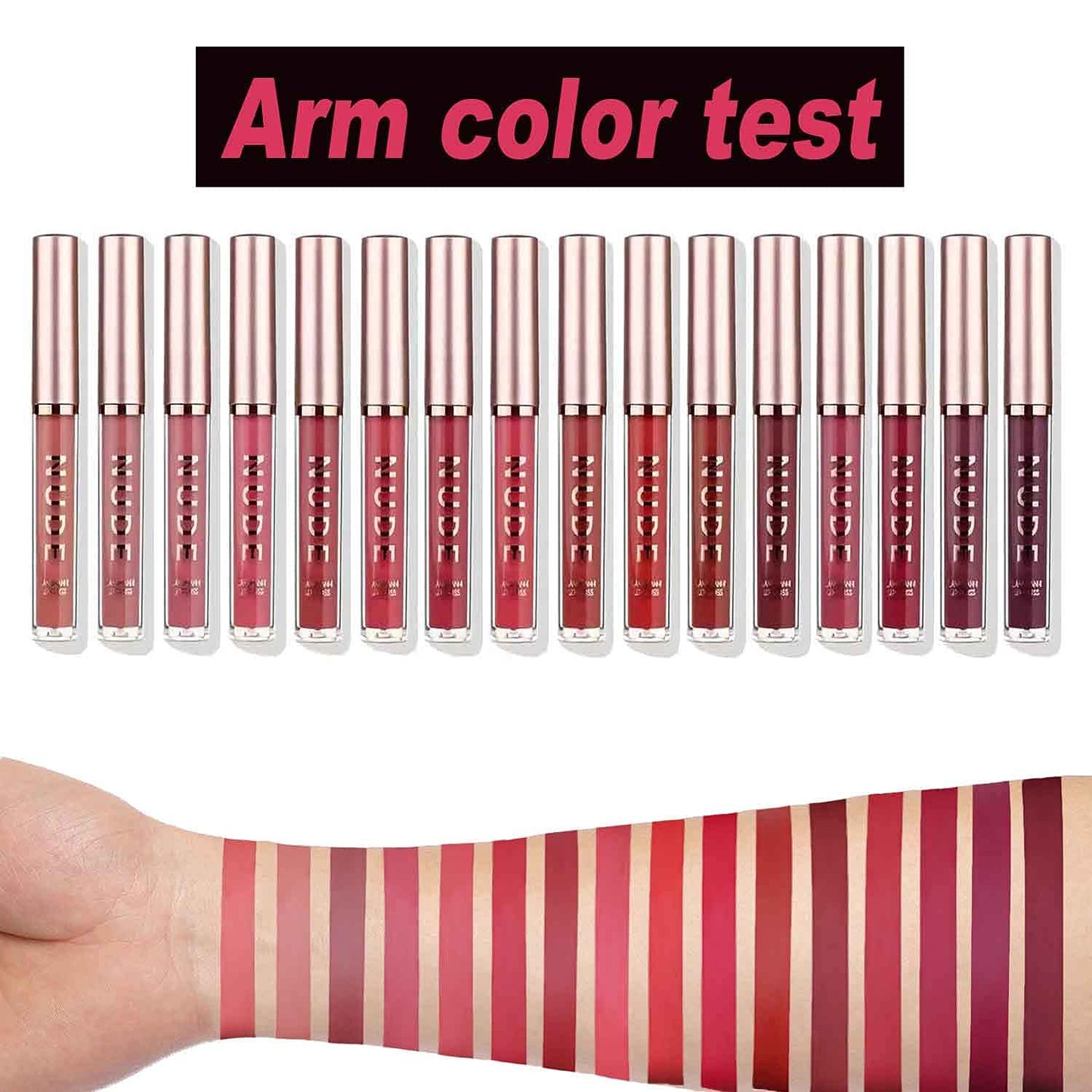 LANGMANNI Matte Liquid Lipstick Makeup Set Velvety Long Lasting Waterproof High Pigmented Velvet Lipgloss Kit Beauty Cosmetics Makeup Gift Set (16PCS)