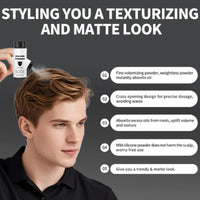 PLVNNZ Texture Powder,Hair Texture Powder,Based Texture Powder,Volume Powder for Men,Hair Styling Powder with Natural Ingredients, Adds Texture & Volume Instantly, Strong Hold 40g