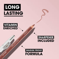 Collection Cosmetics Long-Lasting Lip Liner Pencil with Sharpener, Caramel
