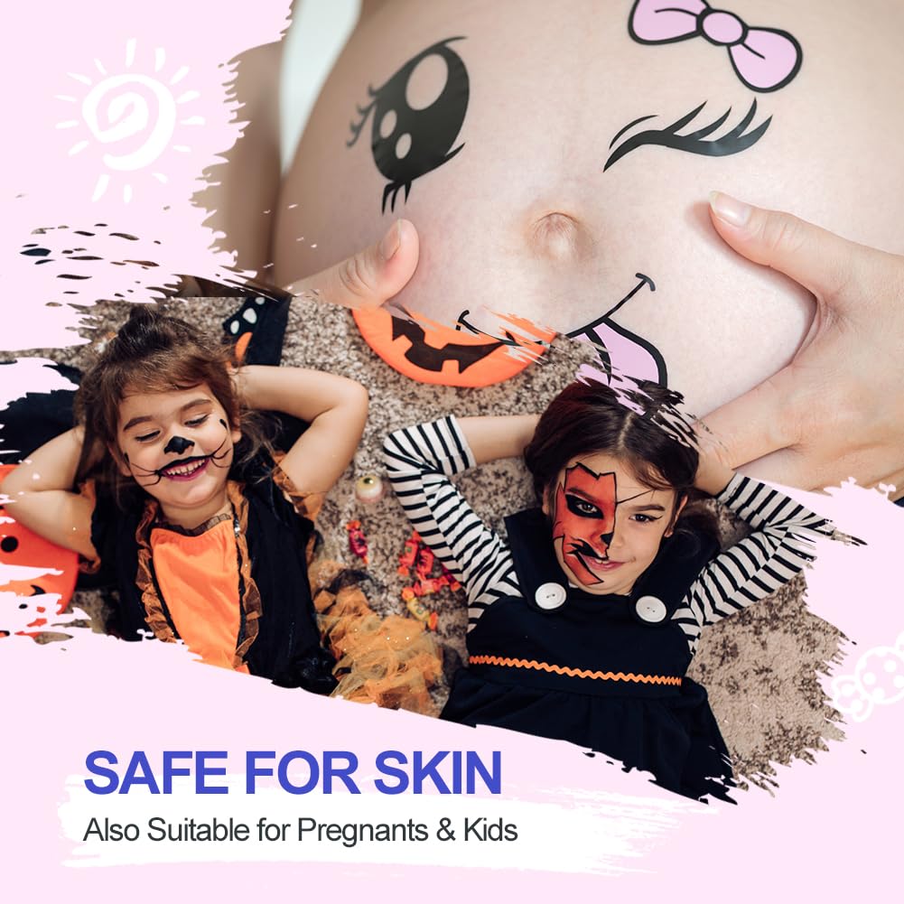 LOPHE Glow Neon Face Paint, 30g Water Soluble Face Body Makeup Pigment for Adults Kids Children, Water Based Neon Fluorescent Face Paint, Face Body Painting for Halloween Party Carnival