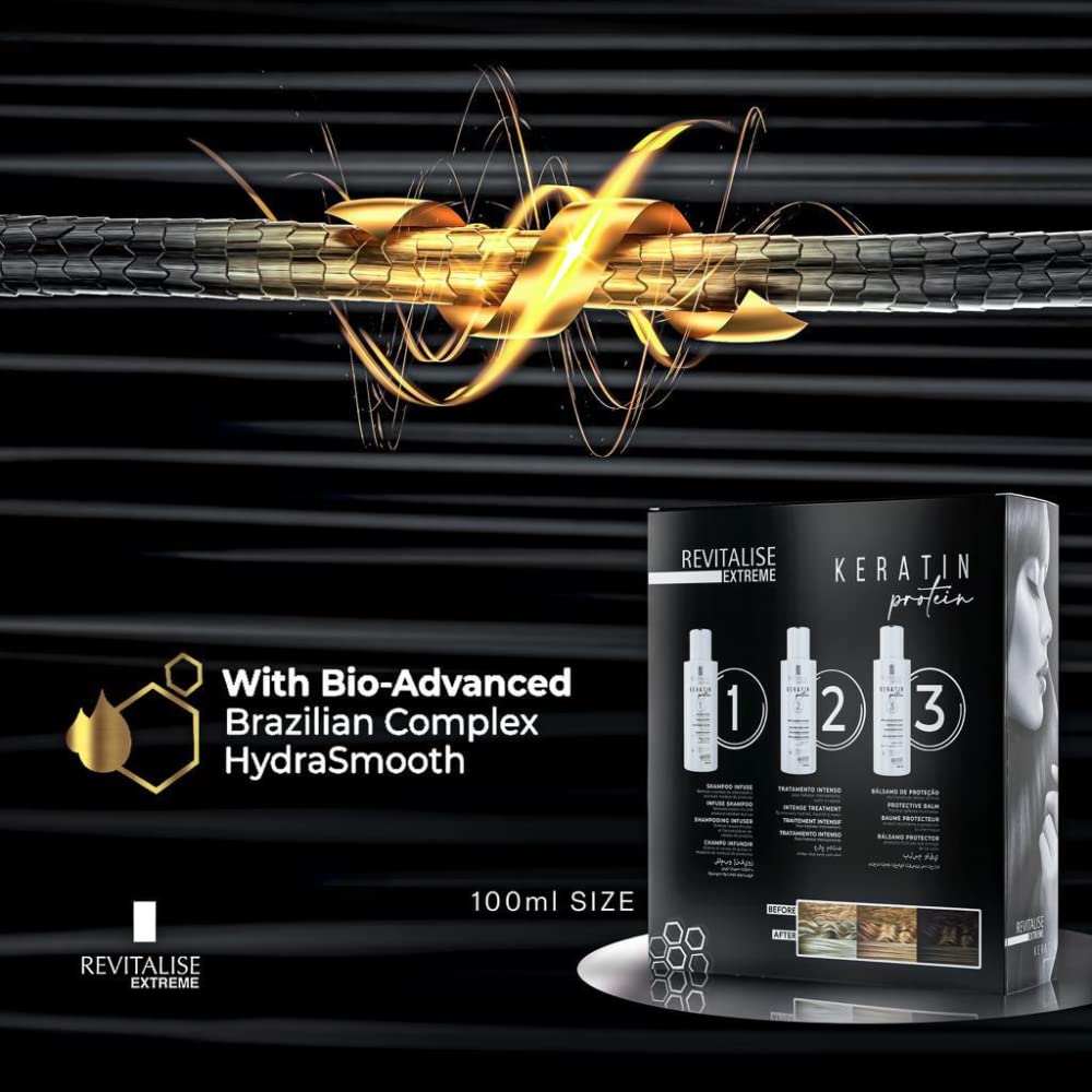 Revitalise Extreme Kit 3 Steps Keratin Protein Shampoo Treatment 100ML Professional Hair Protection Balm Hair Care