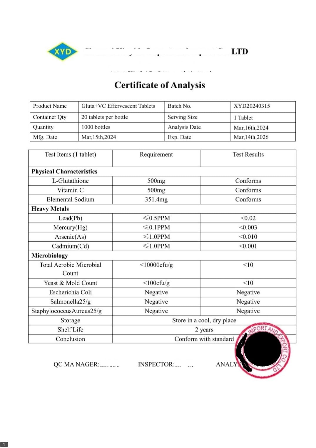 Premium Glutathione 500mg & Vitamin C 500mg Effervescent Tablets - Orange Flavour, Skin Brightening & Antioxidant Supplement, Vegan, Non-GMO - 20 Tablets by Ayaani