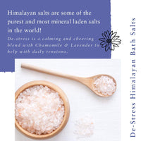 Absolute Aromas De-Stress Bath Salts 290g - Natural Pink Himalayan Salt Infused with 100% Pure Essential Oils Bergamot, Ylang Ylang, Frankincense and Jasmine Oil to Relax and Soak Tired Muscles