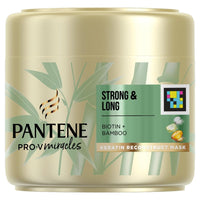 Pantene Hair Mask With Biotin, Keratin And Bamboo, Helps Support Hair Growth & Reduce Hair Loss, For Strong and Long Hair, Up To 100% Stronger Hair Against Styling Damage, 300ml