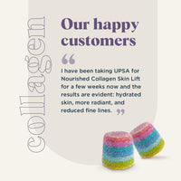 UPSA USPA x Nourished 7-in-1 Skin Lift Collagen Gummies for Women - Vegetarian Collagen, Ovoderm® Complex, Vitamin C, Multivitamins, Fibre - Collagen Supplements Skin Firmness and Smoothness - 30 Gummies