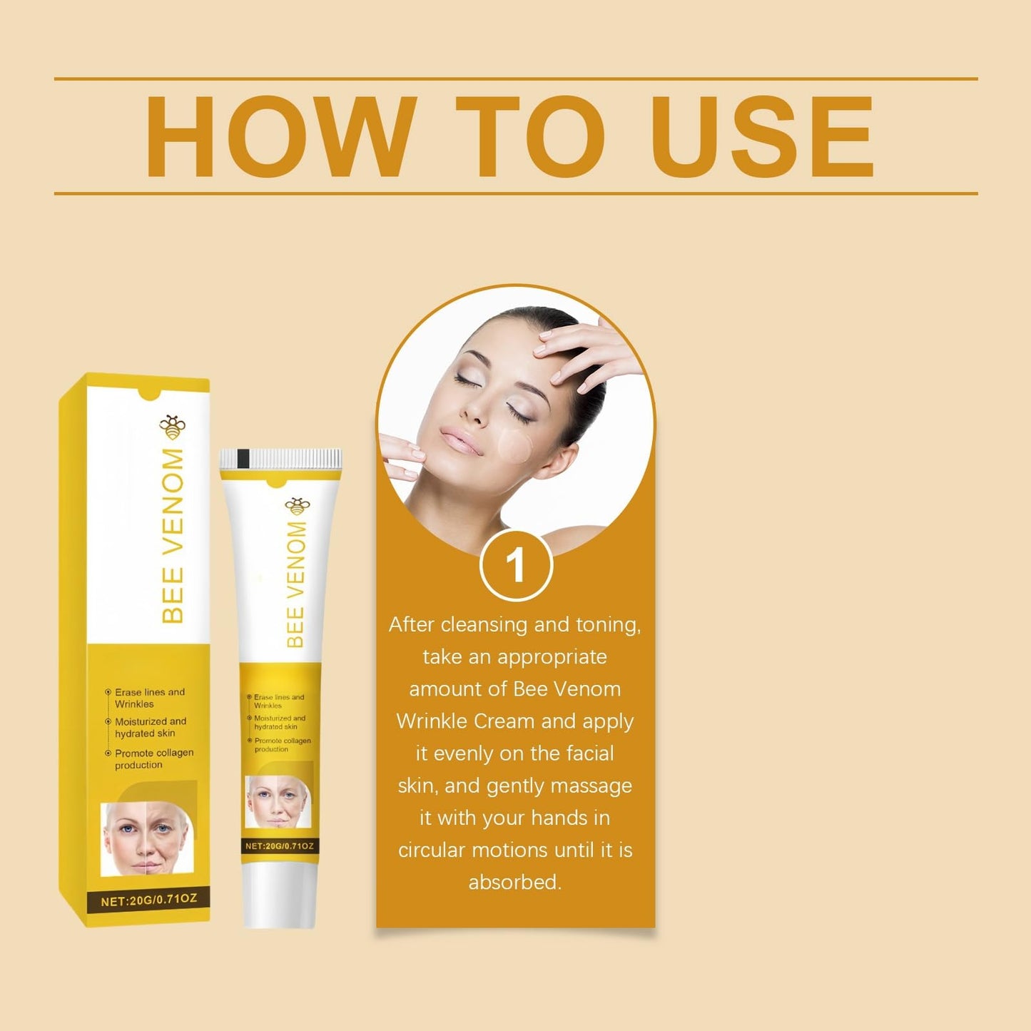 Siyinzu Bee Venom Wrinkle Removal Cream,Bee Venom Anti Aging Face Cream,Bee Venom Cream,Skin Tightening Creams for Face,Firming Face Serum for Women,Bee Venom Skin Treatment Serum,Face Cream for Mature