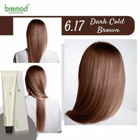 Bremod Premium Series Hair Colour Kit, Cocoa Butter with 12% Oxidant Cream Dark Cold Brown