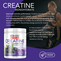 Medi-Evil Nutrition Creatine Monohydrate Shots Powder Form 400g (American Grape)