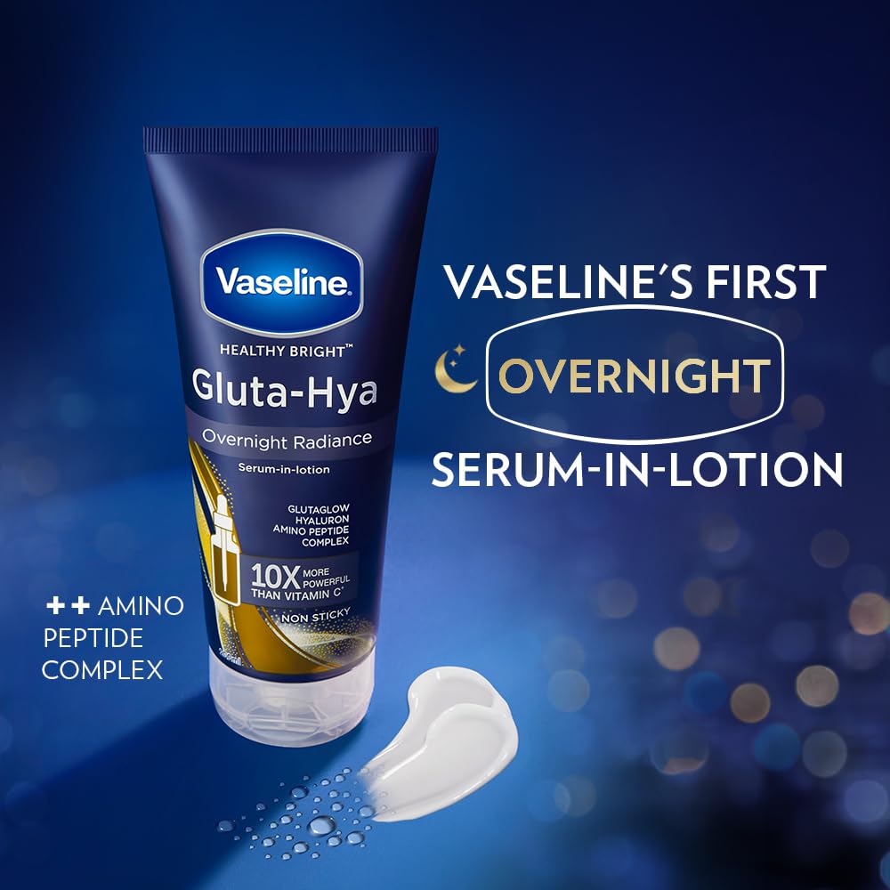Vaseline Gluta-Hya Overnight Radiance Lotion, Face & Body, 200ml