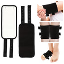 Lancry 2 PCS Castor Oil Pack Wrap Kit Knee,Reusable Castor Oil Pack with Adjustable Elastic Strap,Castor Oil Packs Organic Cotton for Feet Legs Arms Neck Calf Pain Relief (Castor Oil Not Included) (Black)