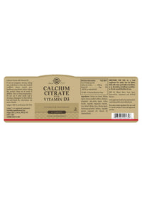 Solgar Calcium Citrate with Vitamin D3 Tablets - Pack of 60 - Healthy Bones & Teeth - High Potency Formula - Gluten Free