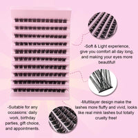 SIISTAS Lash Clusters, 120Pcs DIY Individual Eyelash Extenisons Natural Look D Curl Cluster eyelashes 8-16MM Reusable Individuals DIY at Home (#06)