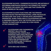 Glucosamine and Chondroitin High Strength - with MSM & Vitamin C - Glucosamine Sulphate Chondroitin Sulphate Complex - 90 Joint Anti inflammatory Tablets - Bone Care & Pain Relief Remedy