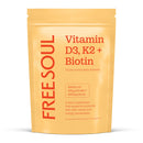 Vitamin D3 + K2 and Biotin, 3 in 1 Complex | High Strength D3 4000IU, K2 MK-7 & Biotin 6000mcg | Immunity, Heart, Hair, Skin, Nails, Support | UK Made | Lab-Tested | 90 Capsules | Free Soul